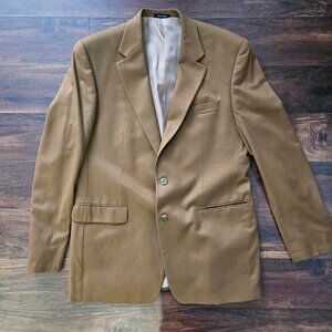 Ralph Lauren 100% Cashmere Blazer Sport Coat Jacket 42L Camel/Tan-colored